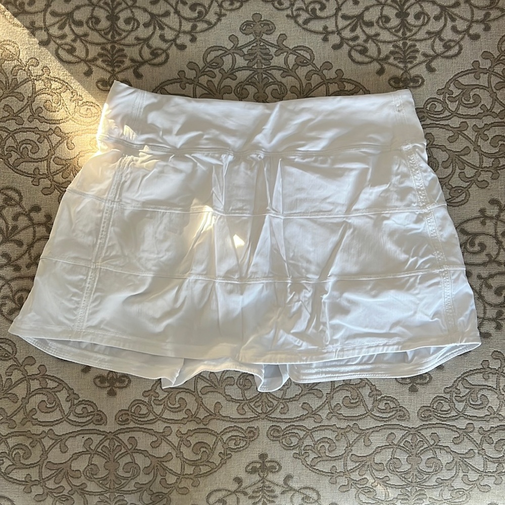 Lululemon Pace Rival Mid Rise Skirt Long, Size 6, White